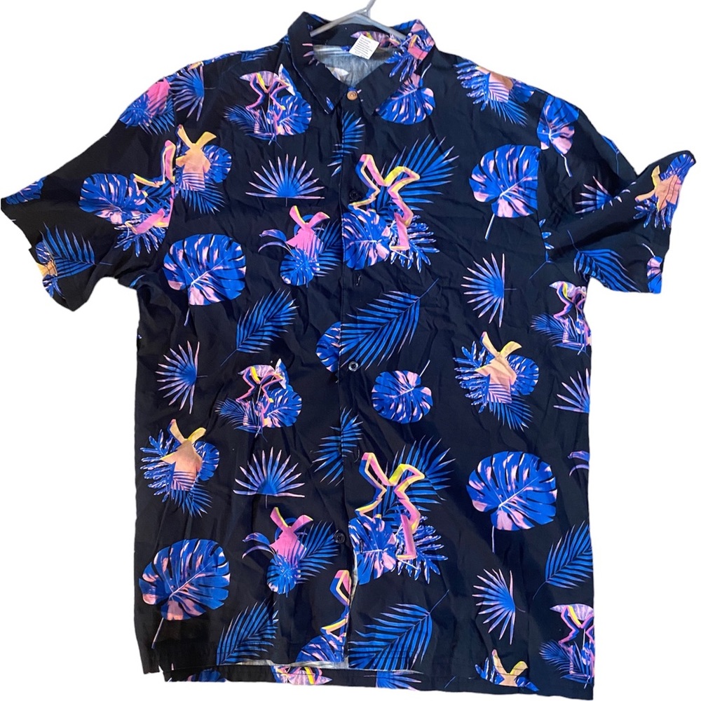 DUTCH BROS BLUE HAWAIIAN SHIRT BUTTON DOWN